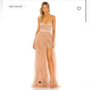 X REVOLVE Bustier Gown in Warm Taupe
For Love & Lemons Size Small